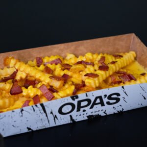 Papas cheddar y bacon